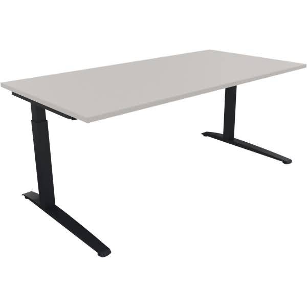 Schreibtisch Kufe Quadrat B1800xT900xH650-850 anthrazit/Lichtgrau