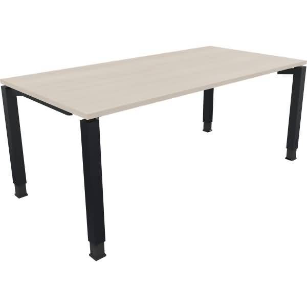 Schreibtisch Vierfuß Quadratrohr B1800xT900xH680-820 anthrazit/Akazie hell