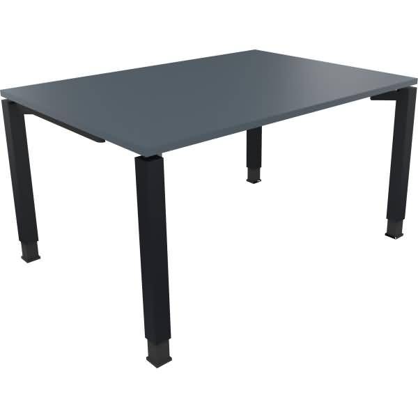 Schreibtisch Vierfuß Quadratrohr B1400xT1000xH680-820 anthrazit/Lavagrau