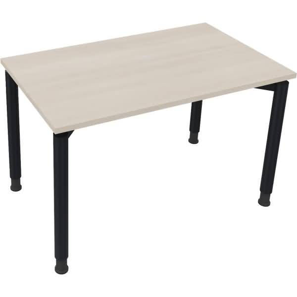 Schreibtisch Vierfuß Rundrohr B1200xT700xH680-820 anthrazit/Akazie hell