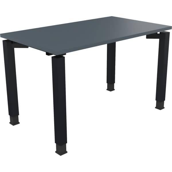 Schreibtisch Vierfuß Quadratrohr B1200xT700xH680-820 anthrazit/Lavagrau
