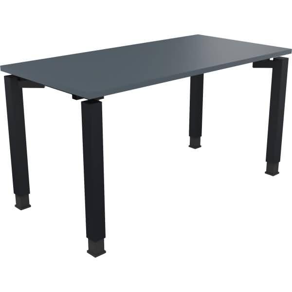 Schreibtisch Vierfuß Quadratrohr B1400xT700xH680-820 anthrazit/Lavagrau