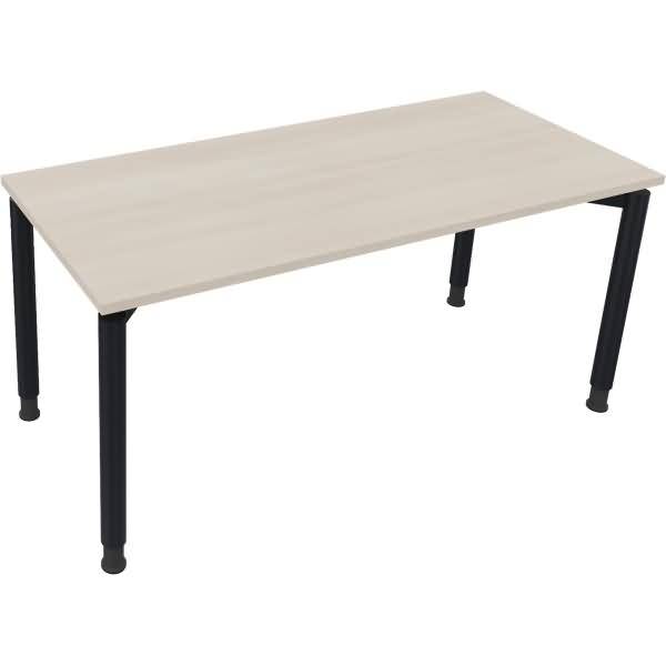 Schreibtisch Vierfuß Rundrohr B1600xT700xH680-820 anthrazit/Akazie hell