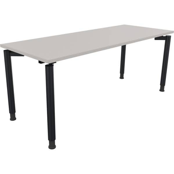 Schreibtisch Vierfuß Rundrohr B1800xT700xH680-820 anthrazit/Lichtgrau