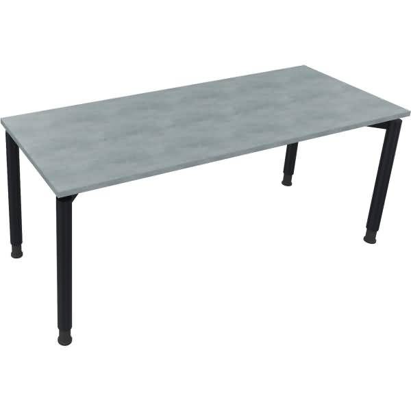 Schreibtisch Vierfuß Rundrohr B1800xT700xH680-820 anthrazit/Beton hell