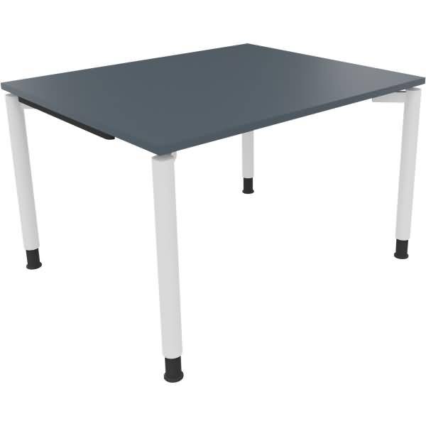 Schreibtisch Vierfuß Rundrohr B1200xT1000xH680-820 weiß/Lavagrau