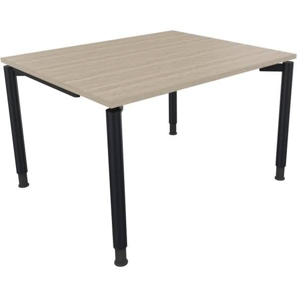 Schreibtisch Vierfuß Rundrohr B1200xT1000xH680-820 anthrazit/Eiche Natur