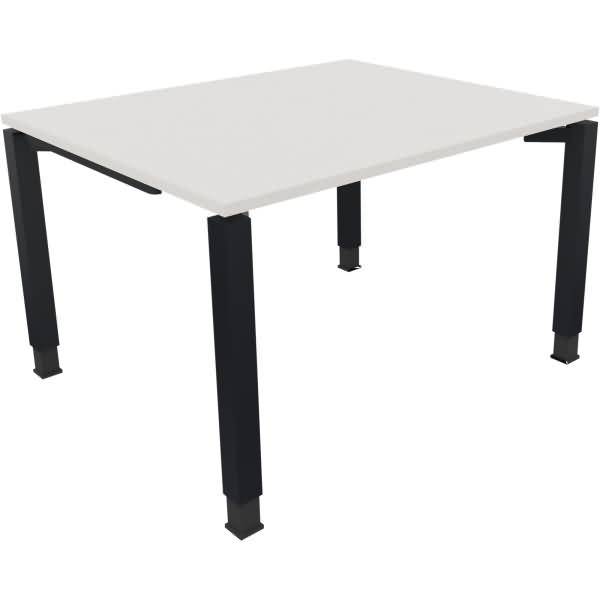 Schreibtisch Vierfuß Quadratrohr B1200xT1000xH680-820 anthrazit/Weiß