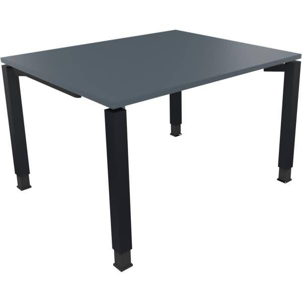 Schreibtisch Vierfuß Quadratrohr B1200xT1000xH680-820 anthrazit/Lavagrau