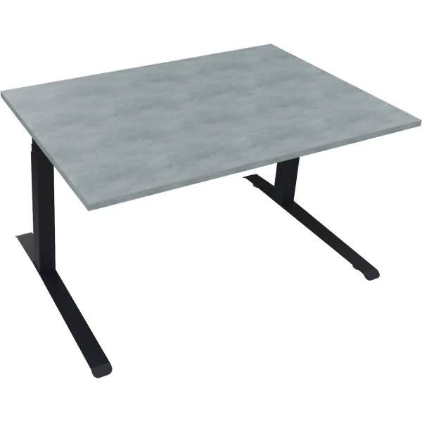 Sitz-/Stehtisch Kufe Doppels. Quad. B1400xT900xH645-1275 anthrazit/Beton