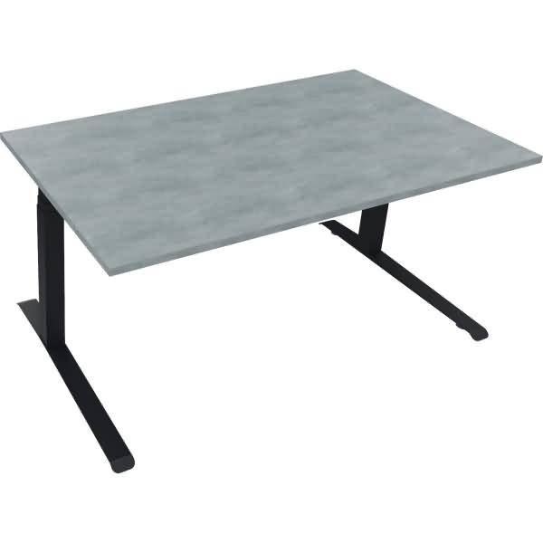 Sitz-/Stehtisch Kufe Doppels. Quad. B1600xT900xH645-1275 anthrazit/Beton