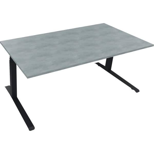 Sitz-/Stehtisch Kufe Doppels. Quad. B1800xT900xH645-1275 anthrazit/Beton