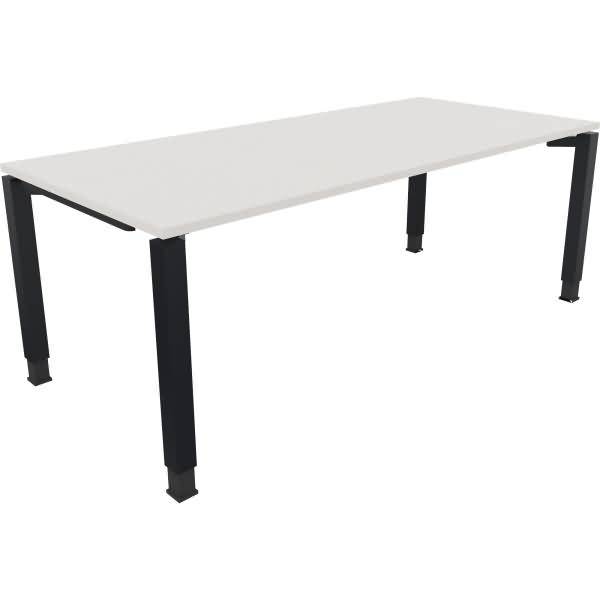 Schreibtisch Vierfuß Quadratrohr B2000xT900xH680-820 anthrazit/Weiß