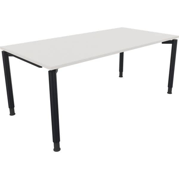Schreibtisch Vierfuß Rundrohr B1800xT900xH680-820 anthrazit/Weiß