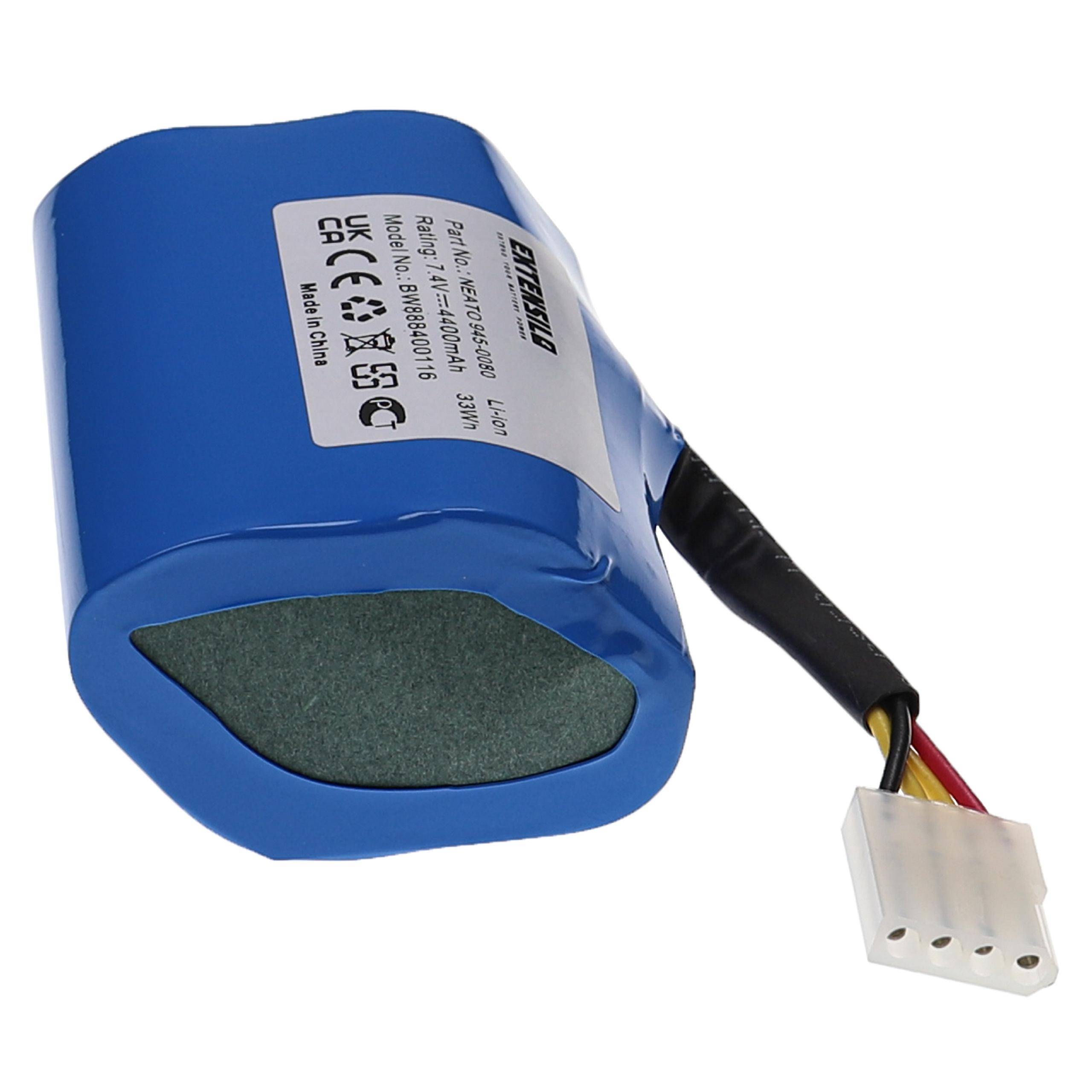 EXTENSILO 2x Akku Ersatz für Neato 945-0024, 945-0006, 205-0001, 945-0005 für Staubsauger (4400 mAh, 7,4 V, Li-Ion)