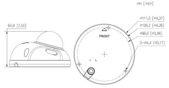Dahua - IPC-HDBW3441FP-AS-0210B-S2 - IP - Dome, - 4MP/WizSense/SMD - 2,1 mm fix Objektiv - H.265/H.264/MJPEG(Sekundär S