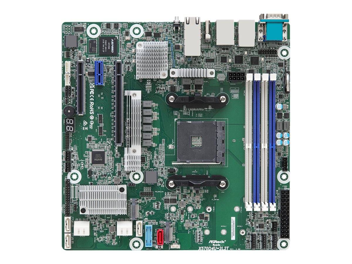 ASRock Rack X570D4U-2L2T/BCM - Motherboard - micro ATX - Socket AM4 - AMD X570 Chipsatz - USB 3.2 Gen 1, USB 3.2 Gen 2 -