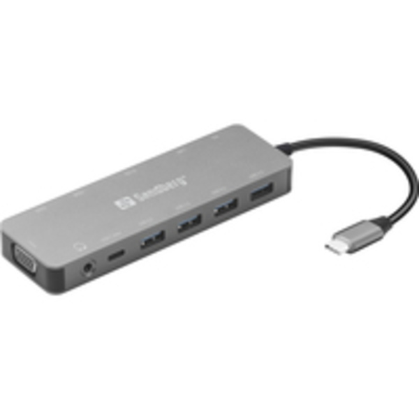 SANDBERG USB-C 13-in-1 Travel Dock - Andocken - USB Typ-C - 100 W - 10,100,1000