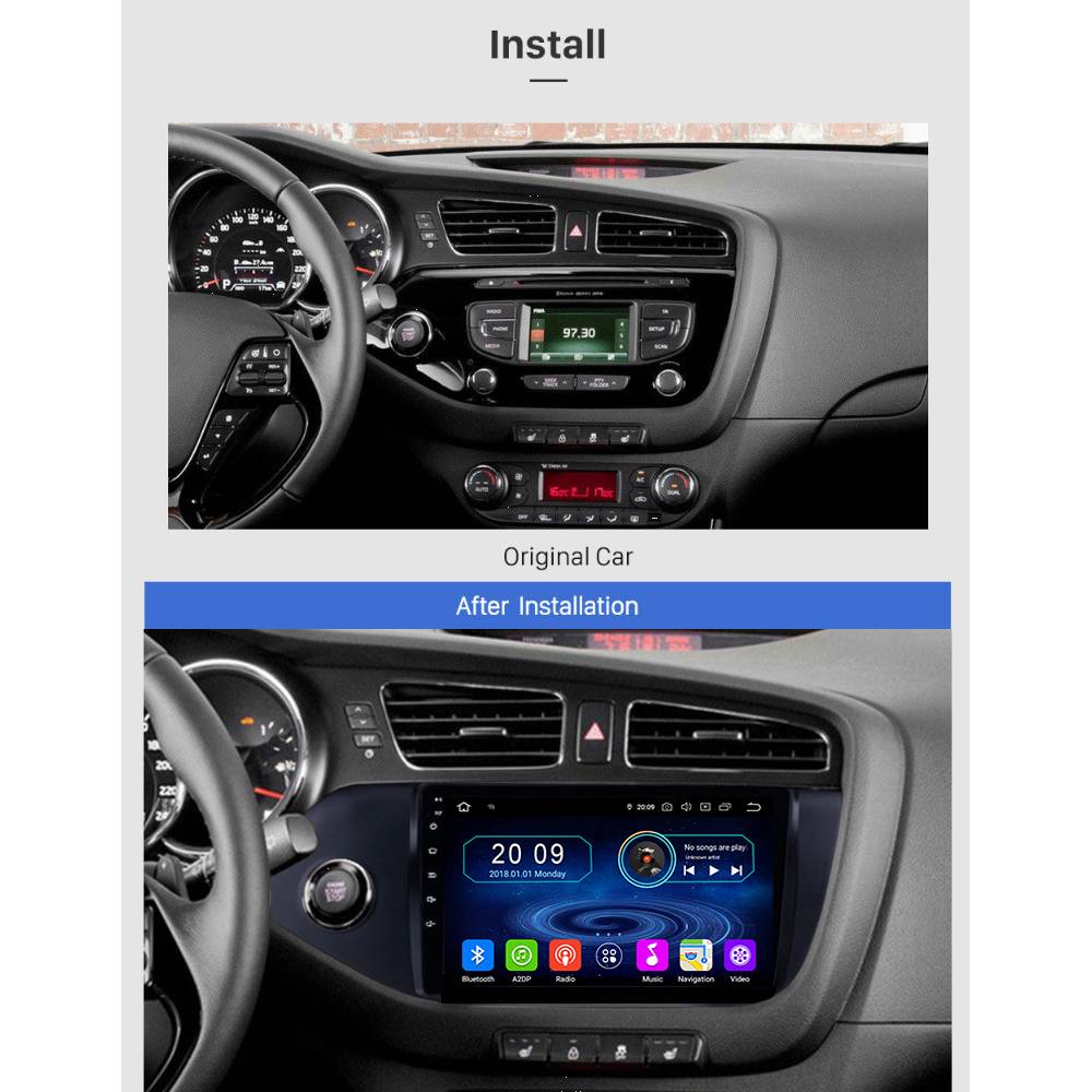 Für Kia Ceed 12-17 9" Touchscreen Android Autoradio Navigation GPS CarPlay