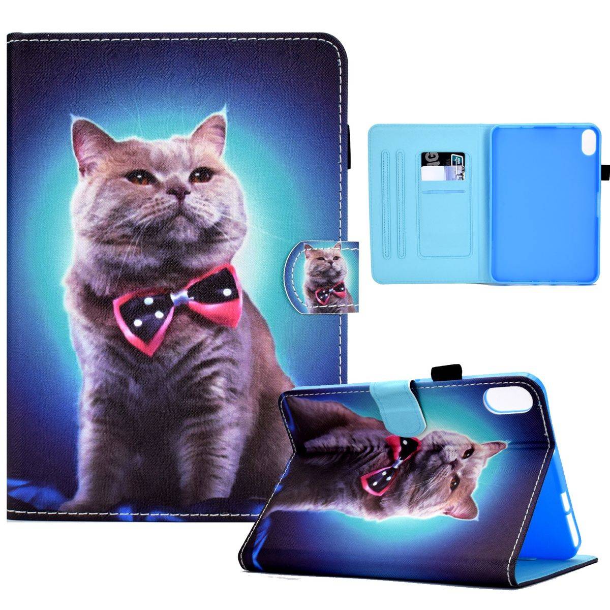 Für Apple iPad 10.9 2022 10. Generation Motiv Muster Tablet Tasche Kunst-Leder Hülle Etuis Cover Schutz Case Zubehör