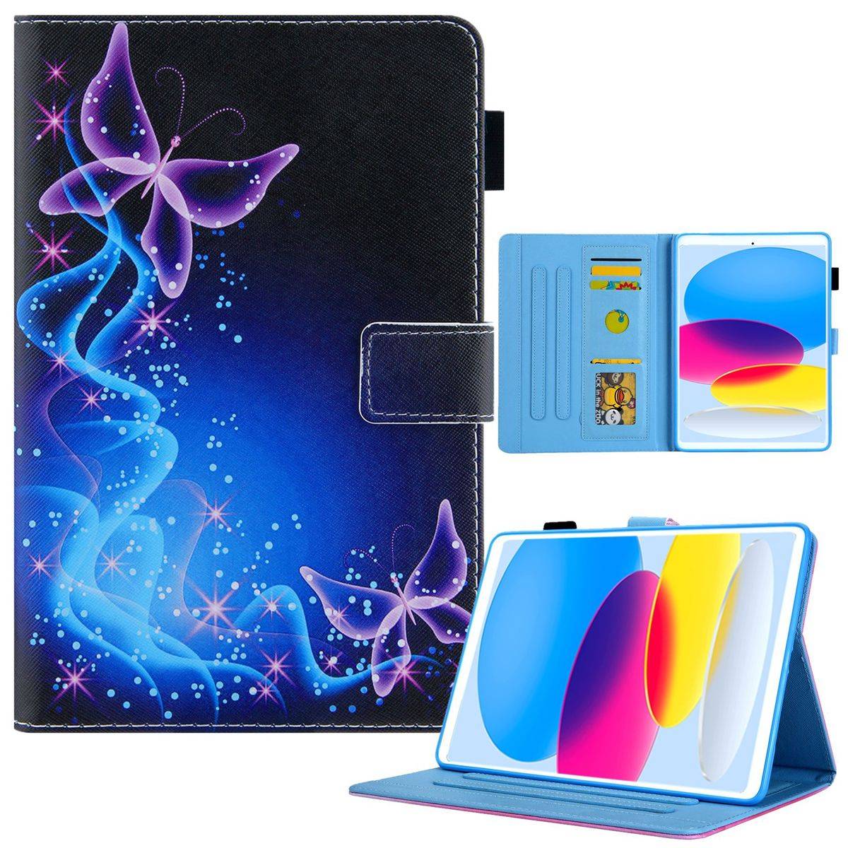 Für Apple iPad 10.9 2022 10. Generation Motiv Muster Tablet Tasche Kunst-Leder Hülle Etuis Cover Schutz Case Zubehör