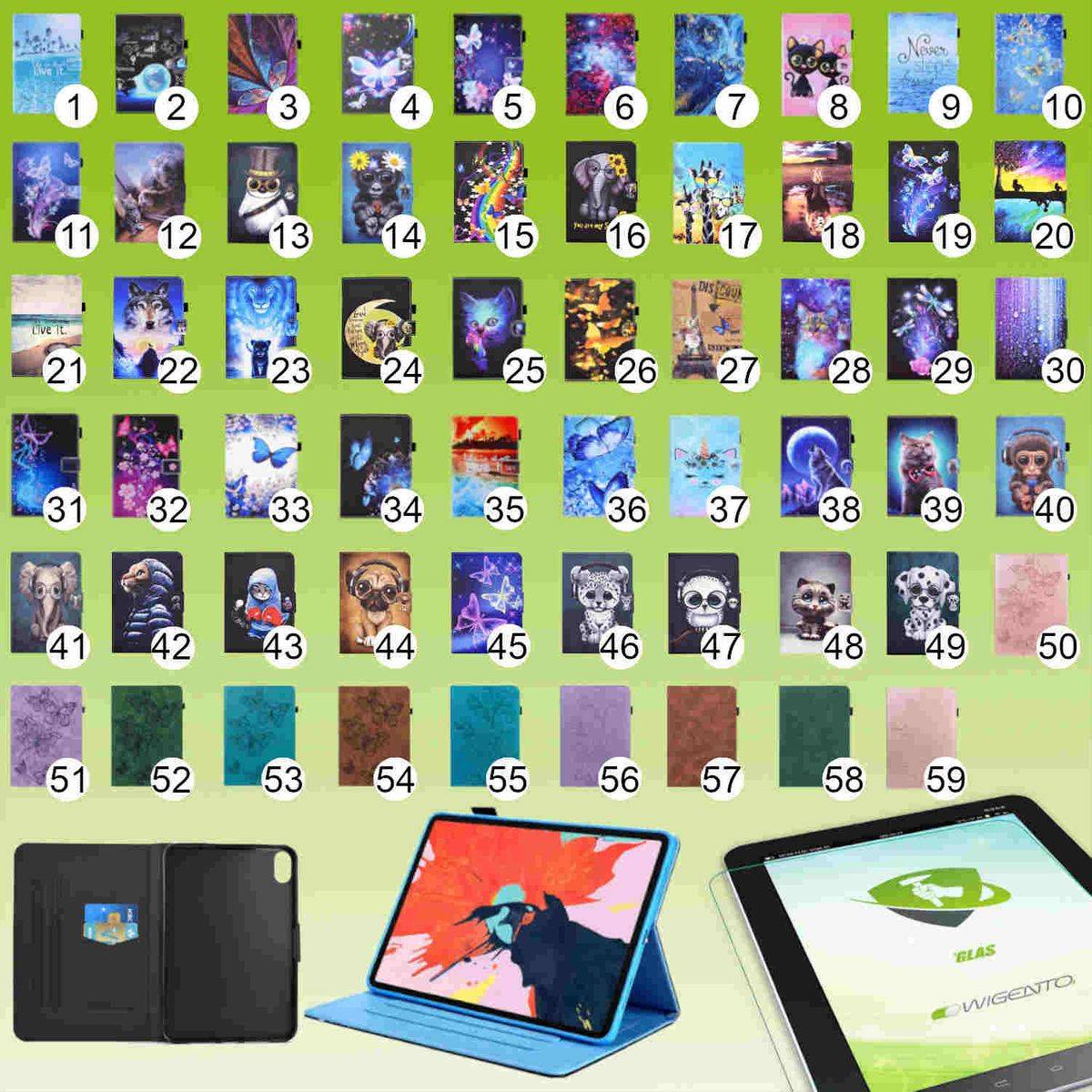 Für Apple iPad 10.9 2022 10. Generation Motiv Muster Tablet Tasche Kunst-Leder Hülle Etuis Cover Schutz Case Zubehör