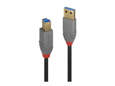 LINDY USB 3.0 Kabel Typ A/B Anthra Line M/M 2m Multimedia-Technik USB-Kabel