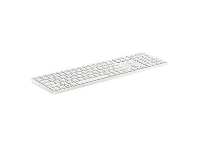 Eine elegante weiße kabellose Tastatur mit Ziffernblock.