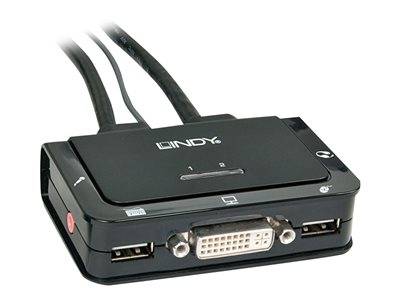 LINDY DVI KVM Switch 2 Port USB Audio Peripheriegeräte & Zubehör KVM KVM Switches