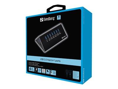 SANDBERG USB 3.0 Hub 7 ports Eingabe / Ausgabe Dockingstations und Hubs