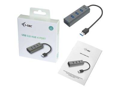 I-TEC USB 3.0 Metal HUB 4 port Passive Eingabe / Ausgabe Dockingstations und Hubs