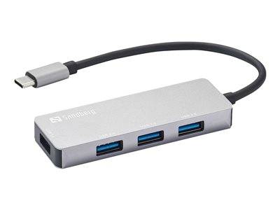 SANDBERG USB-C Hub 1xUSB3.0+3x2.0 SAVER Peripheriegeräte & Zubehör Kabel & Adapter USB Hubs