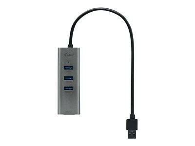 I-TEC USB 3.0 Metal HUB 3 Port Giga Lan Peripheriegeräte & Zubehör Kabel & Adapter USB Hubs