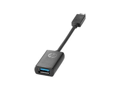 HP USB-C auf USB Adapterkabel, mit einem USB-C-Anschluss auf der einen Seite und einem USB-Anschluss auf der anderen Seite.