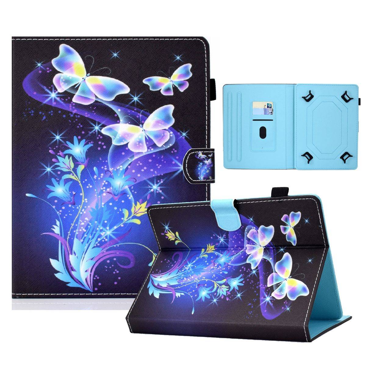 Für Tablet Universelle Motiv Muster Tasche Kunst-Leder Hülle Etuis Cover Schutz Case Zubehör