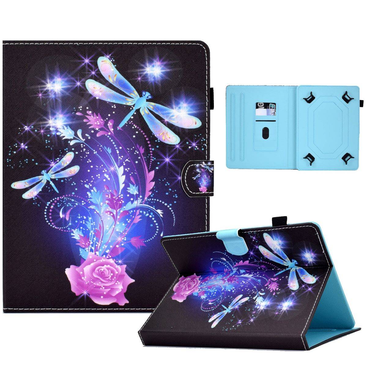 Für Tablet Universelle Motiv Muster Tasche Kunst-Leder Hülle Etuis Cover Schutz Case Zubehör