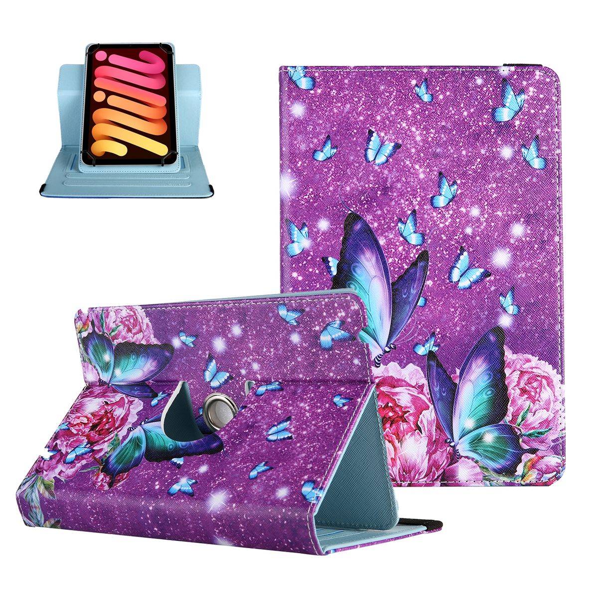 Für Tablet Universelle Motiv Muster Tasche Kunst-Leder Hülle Etuis Cover Schutz Case Zubehör