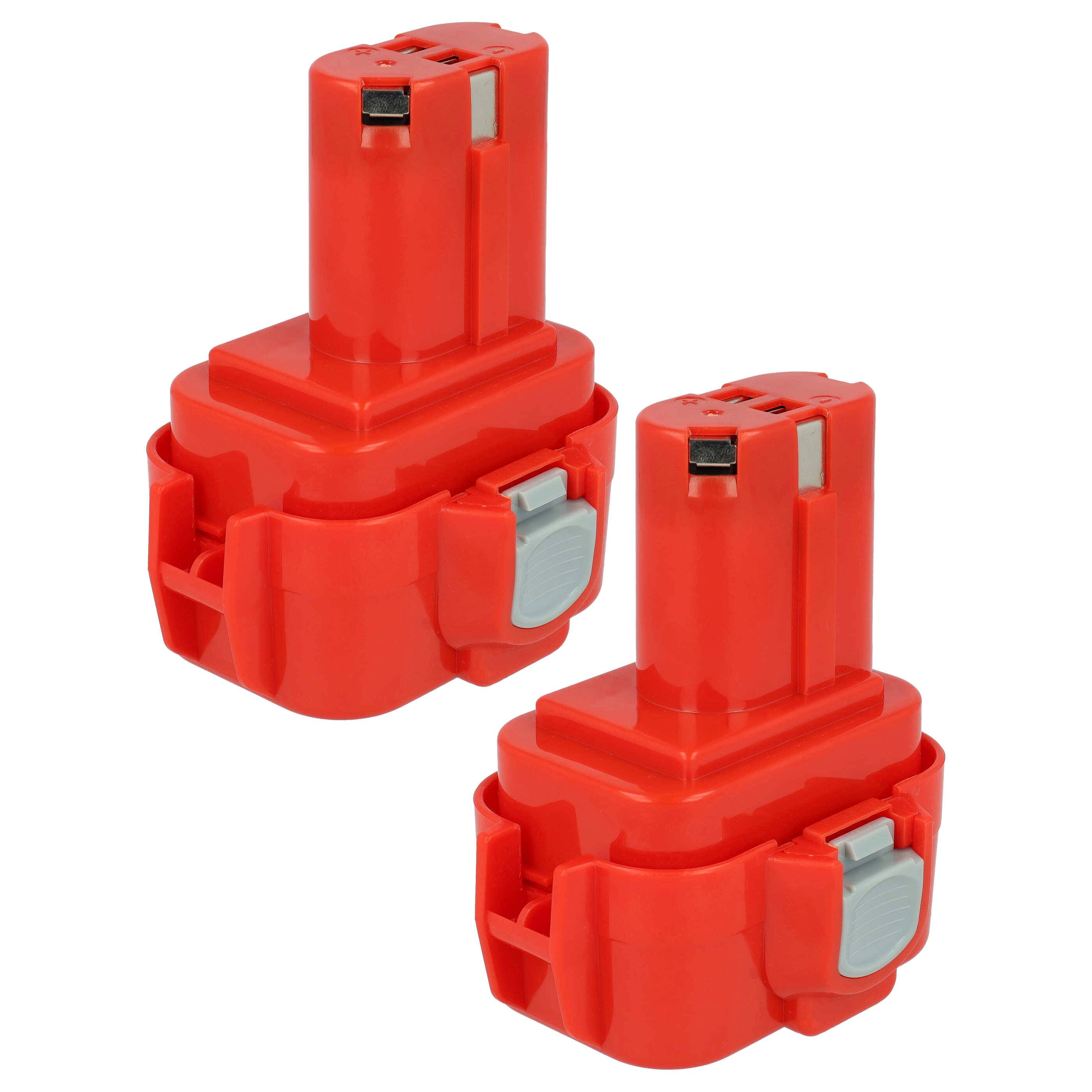 EXTENSILO 2x Akku kompatibel mit Makita 6201DWH, 6202D, 6202DW, 6221D, 6221DW, 6221DWE Elektrowerkzeug (3300 mAh, NiMH, 9,6 V)