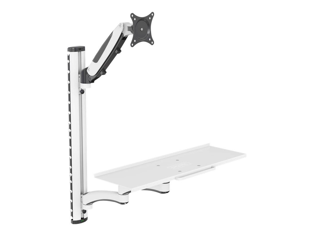 Digitus Monitor-Wandhalterung DA-90451 1 Display(s) 5,1cm (2") - 304,8cm (120") Schwarz, Weiß Ausziehbar, Drehbar