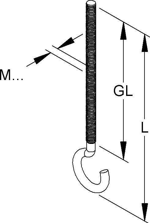 Niedax Hakenschraube H 6X100
