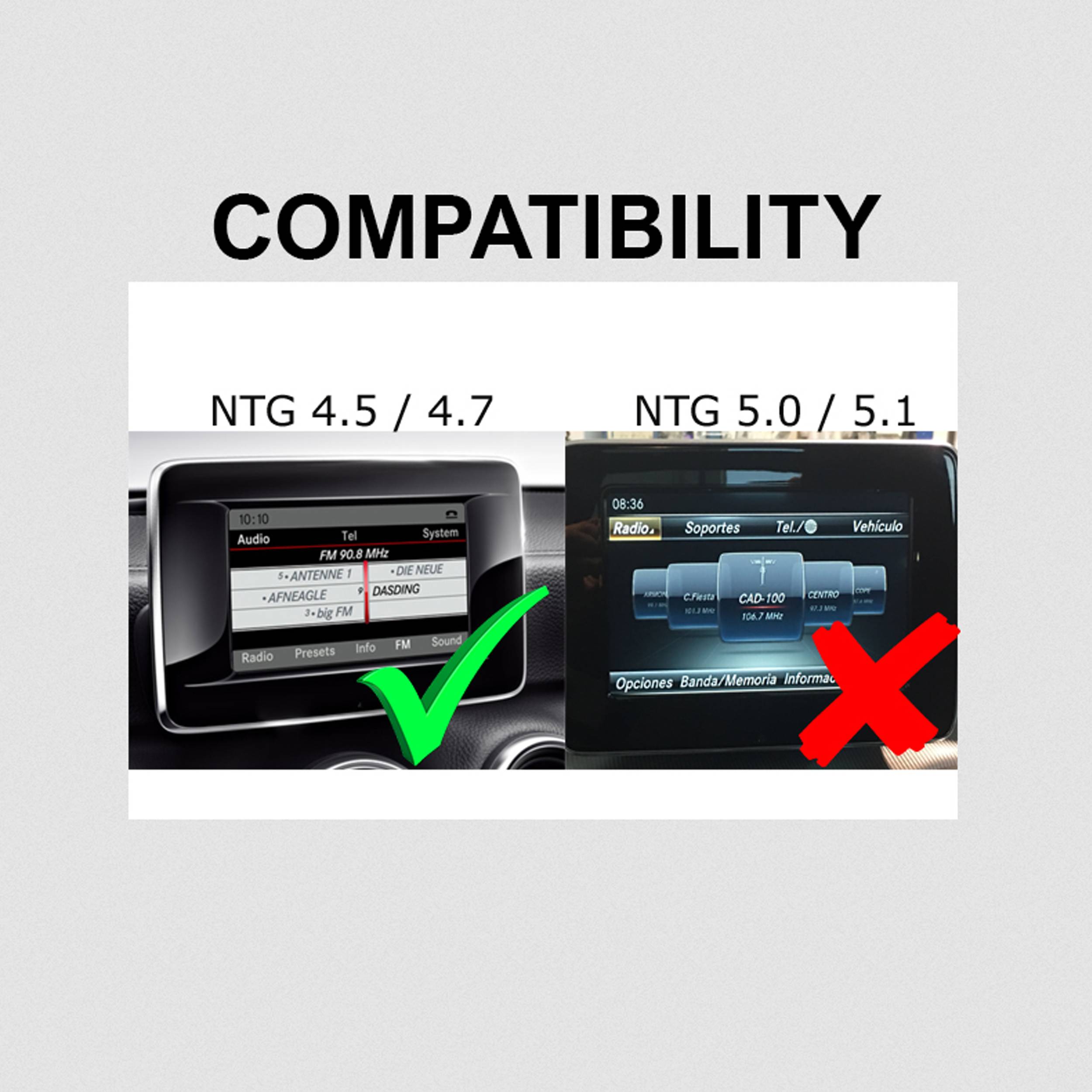 Für Benz W177 W176 W204 W218 W172 W166 W207 W424 NTG 4.5 4.7 Carplay AndroidAuto