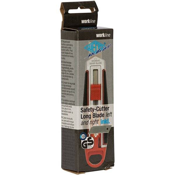 Cuttermesser Safety-Cutter Long-Blade schwarz/rot