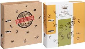 PAGNA Rezepte-Ordner ''BBQ'', DIN A4, Rückenbreite: 75 mm Einband aus stabilem Graukarten (RC), mit recycelbarem