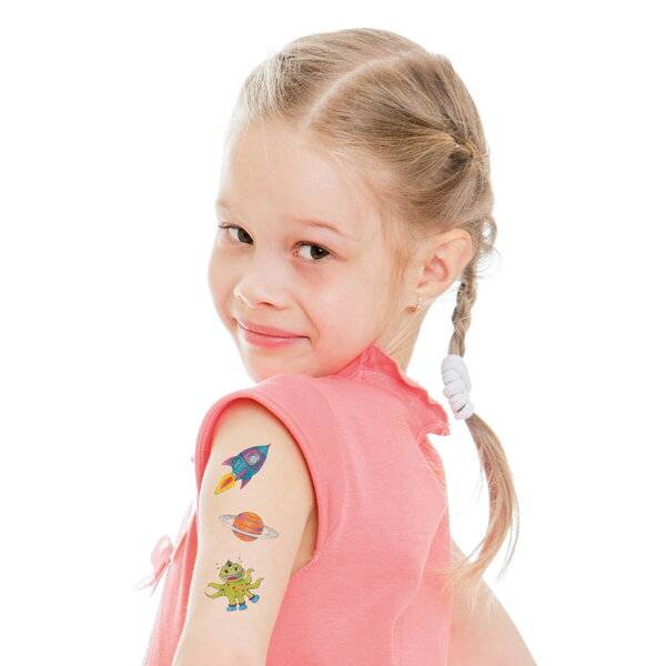 Tattoos 76x120mm bunt 1 Bogen Motiv Weltall