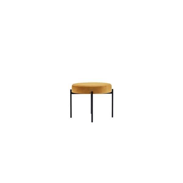 Hocker GAIA GBRT.01.20 rund Stoff schwarz/sand