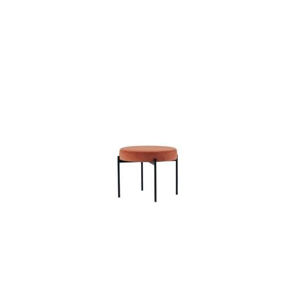 Hocker GAIA GBRV.01.27 rund Samt schwarz/rost