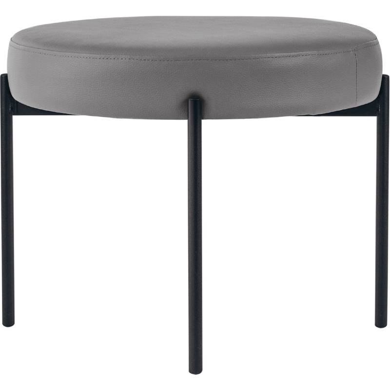 PAPERFLOW Hocker GAIA, rund, Kunstlederbezug, mausgrau