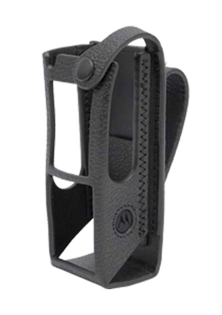 Motorola Hartledertragetasche feststehende 3 Zoll Gürtelschlaufe Modelle mit Display PMLN8301A