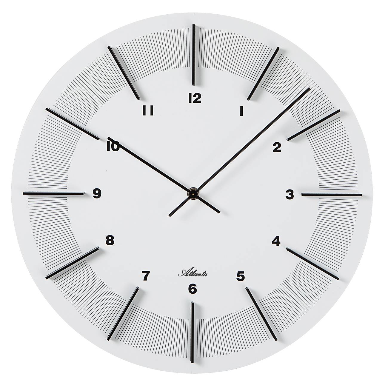 Atlanta 4471/0 Wanduhr, Weiß, MDF-Gehäuse