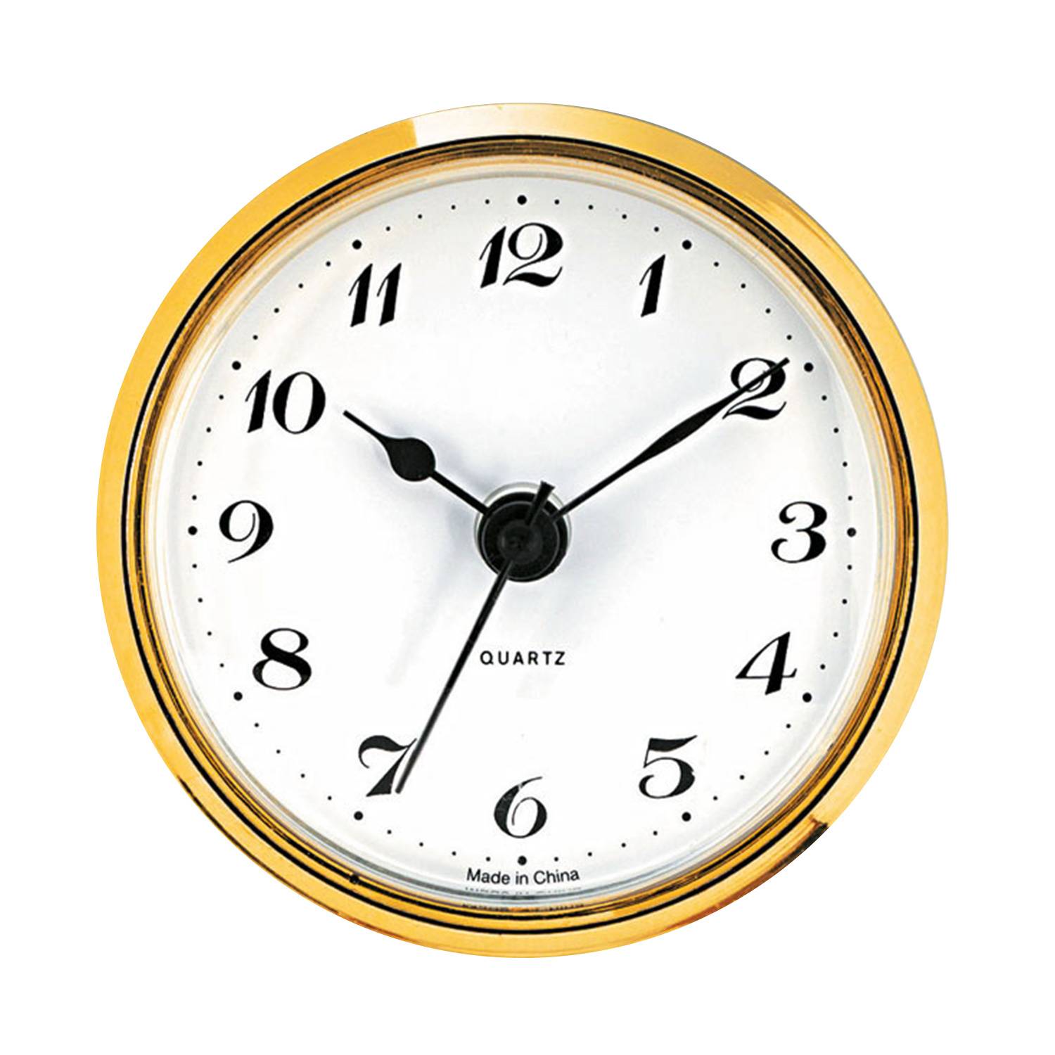 UTS Einsteckwerk, Quarz, weißes Zifferblatt, Acrylglas, Metall, Birnen-Zeiger